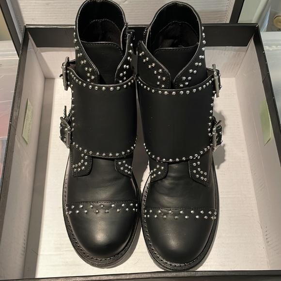 Design Lab Black Moria BNWT Moto Boots Womens 7 - Picture 2 of 6